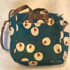 Maika Commuter Tote - Blue and white